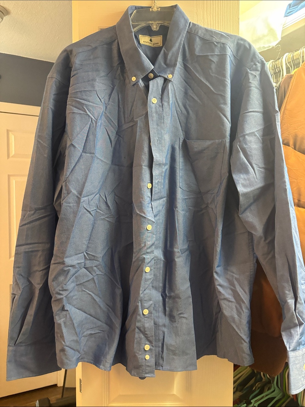 Men's Blue Dress Shirt - Classic Button-Down